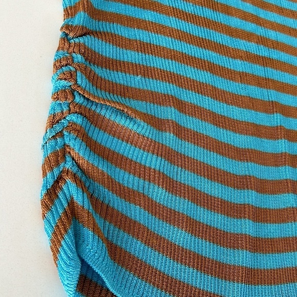 Free People Sail Away Short Sleeve Tee Savannah Blue Orange Combo Medium - Picture 11 of 12